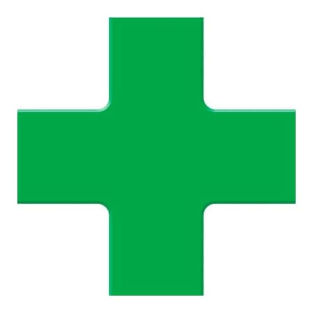 Accuform Accuform Tough-Mark Floor Marking Shape, 6inx6in Quad Corner, Green PTP212GN